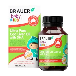 Brauer Baby Kids Ultra Pure Cod Liver Oil With DHA 90 viên