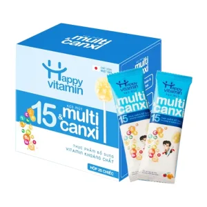 Kẹo Mút Canxi 15 Vitamin Tổng Hợp Cho Bé Happy Vitamin 25 que