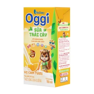 Sữa Trái Cây Oggi Vị Cam Tươi Vitadairy 48 hộp x 110ml