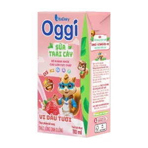 Sữa Trái Cây Oggi Vị Dâu Tươi Vitadairy 48 hộp x 110ml