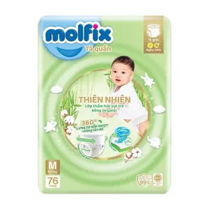 Tã quần Molfix thiên nhiên size M (6 - 11 kg) 76 miếng